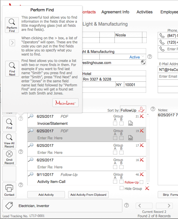 Mech-Links: Perform Find - Mecherath