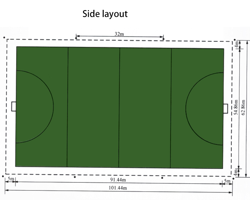 Hockey field lighting layout