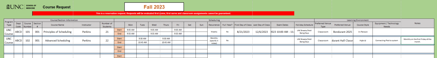 Unc Class Schedule Spring 2024 Course and CME Classroom Scheduling School of Medicine IT