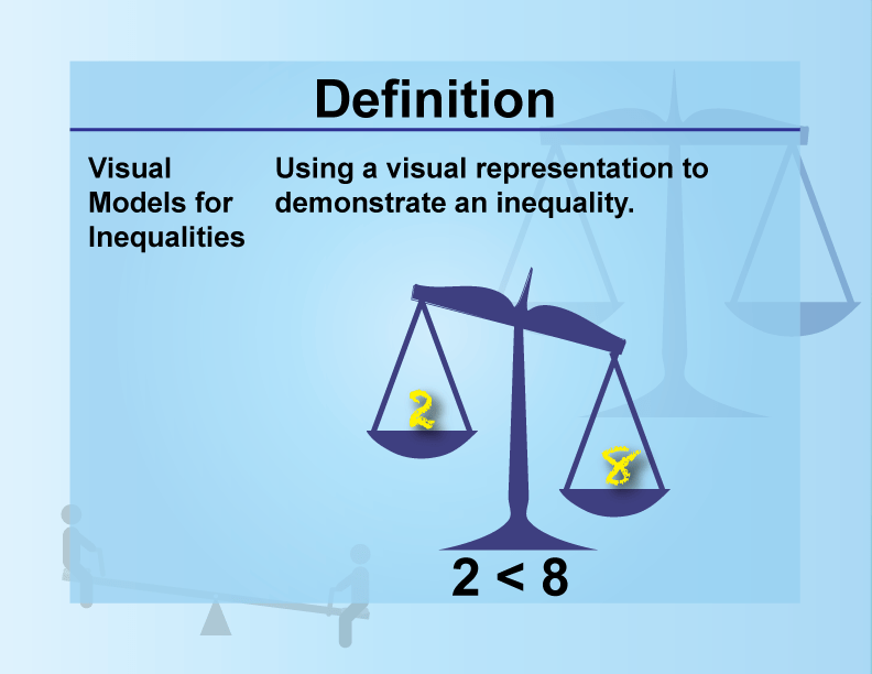 DefinitionInequality ConceptsVisual Models for Inequalities Media4Math
