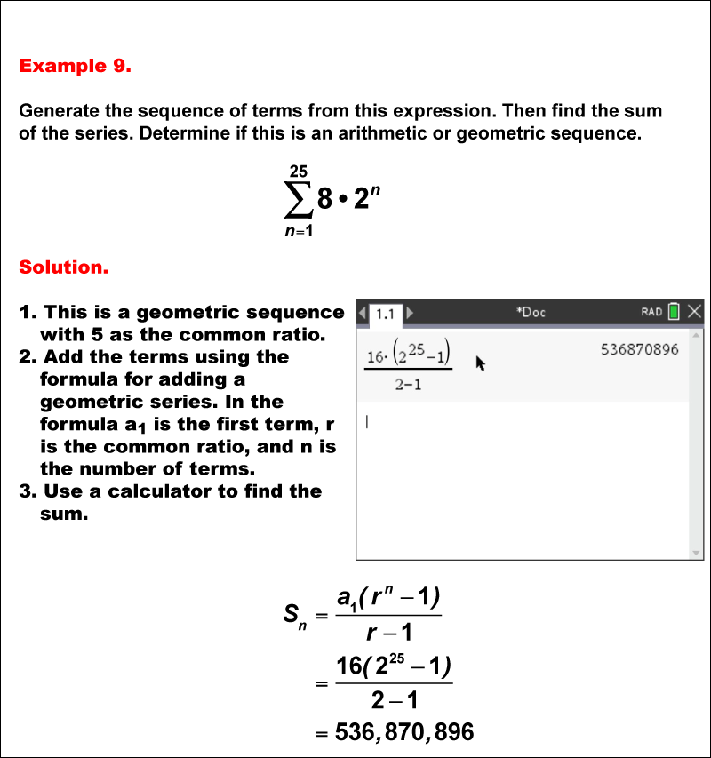 Math ExampleSequences and SeriesExample 09 Media4Math