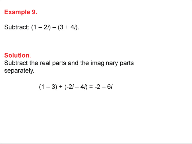 Student Tutorial: Adding and Subtracting Complex Numbers | Media4Math