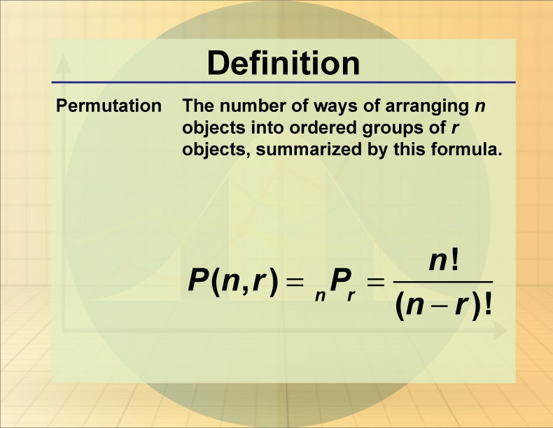 DefinitionStatistics and Probability ConceptsPermutation 1 Media4Math