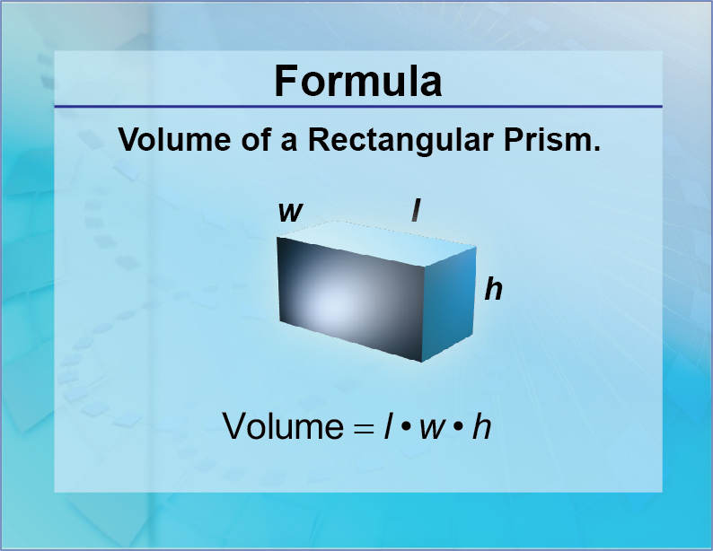 Formulas--Volume of a Rectangular Prism | Media4Math