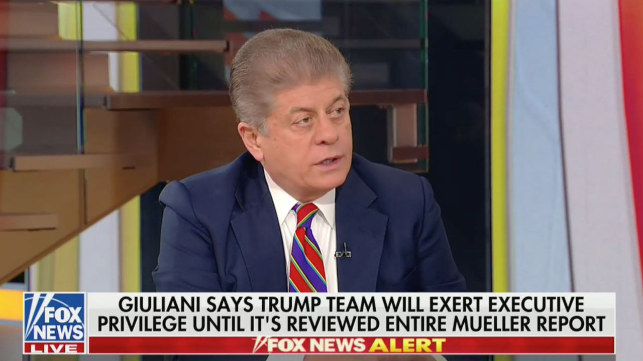 Fox News’ Napolitano Mueller Doesn’t Have to Share Report With Team(012)