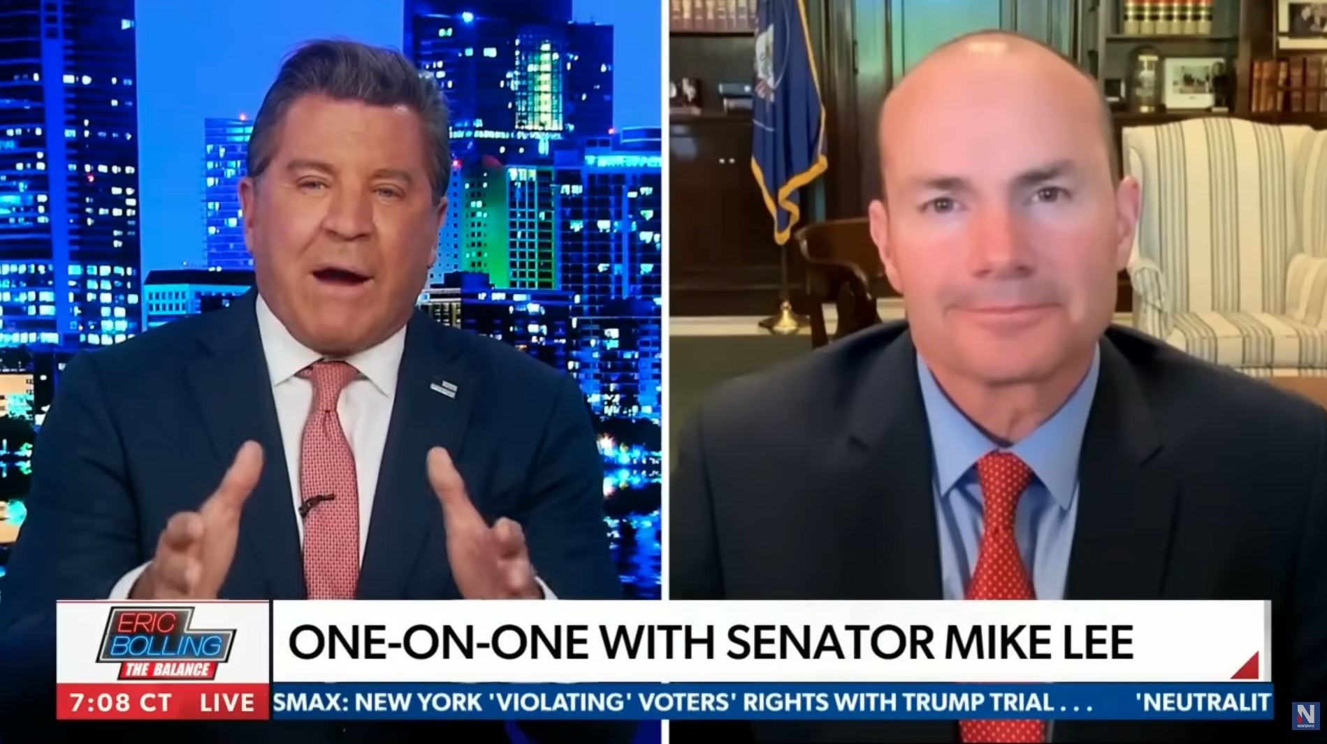 Newsmax Chief Chris Ruddy Behind Cut to Mike Lee Interview(04)