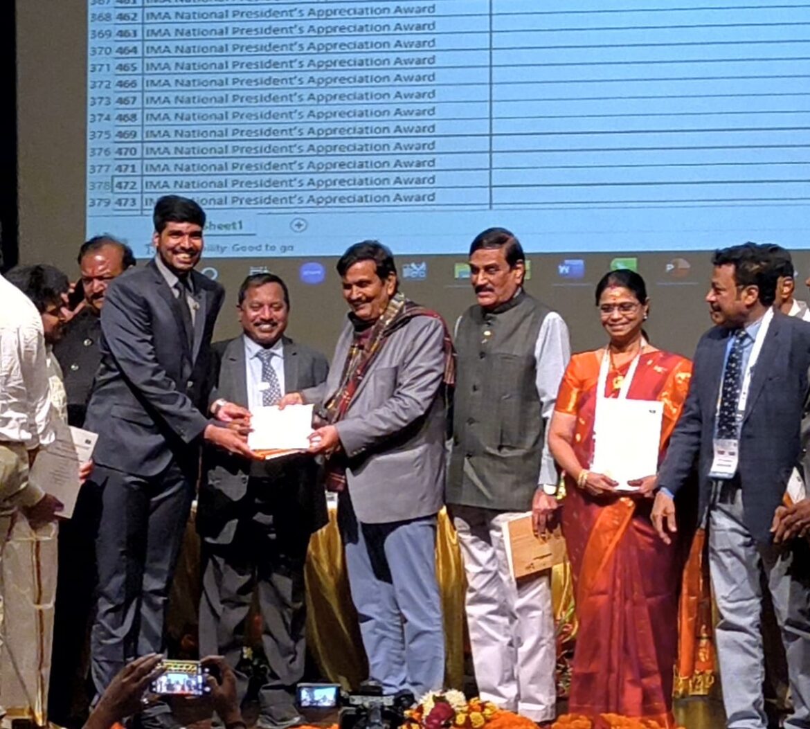 Young Doctor from Tamil Nadu receives 4th National Award in a row