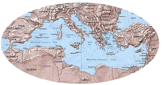 Countries On The Mediterranean Sea The Countries Bordering The Mediterranean Sea