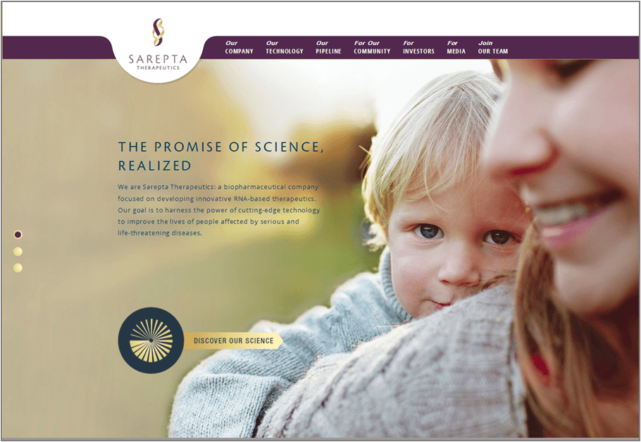 New Corporate site for Sarepta Therapeutics Conveys Innovation