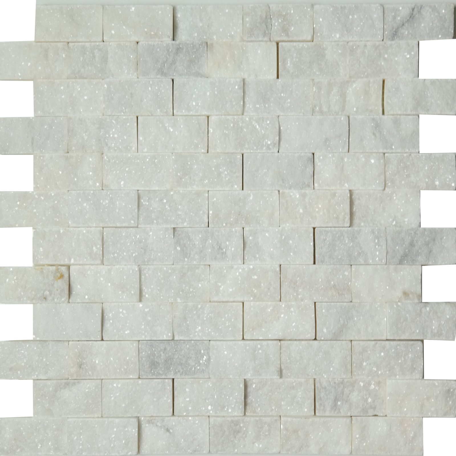 1X2 Split Face Mosaic Bianco Imperial Stone