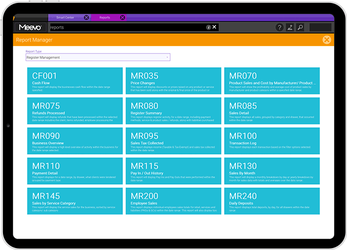 Integrated Reporting System for Salon and Spa Meevo