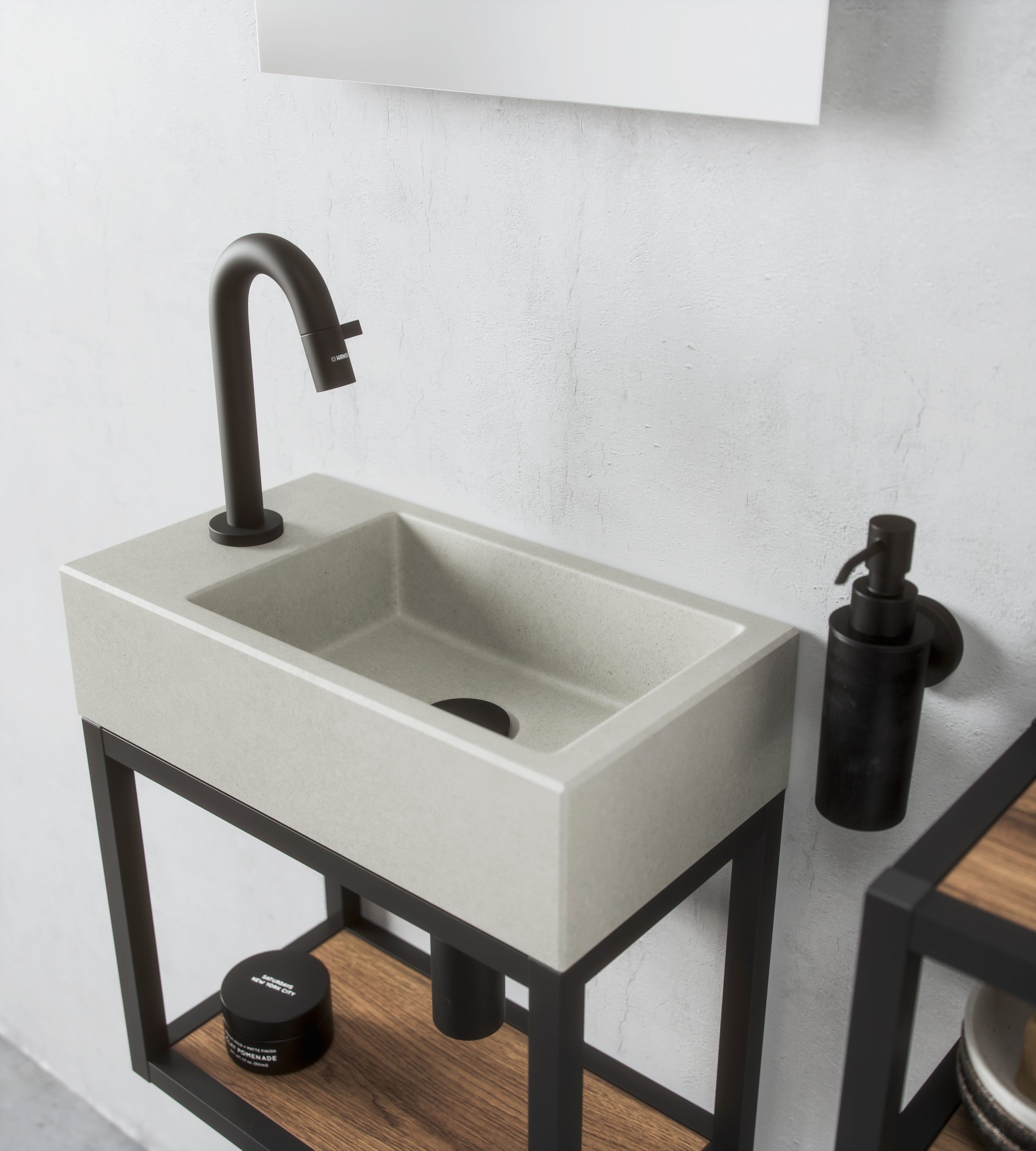 Primabad Fonteinset Met Aluminium Profiel Mat Zwart - Megabad