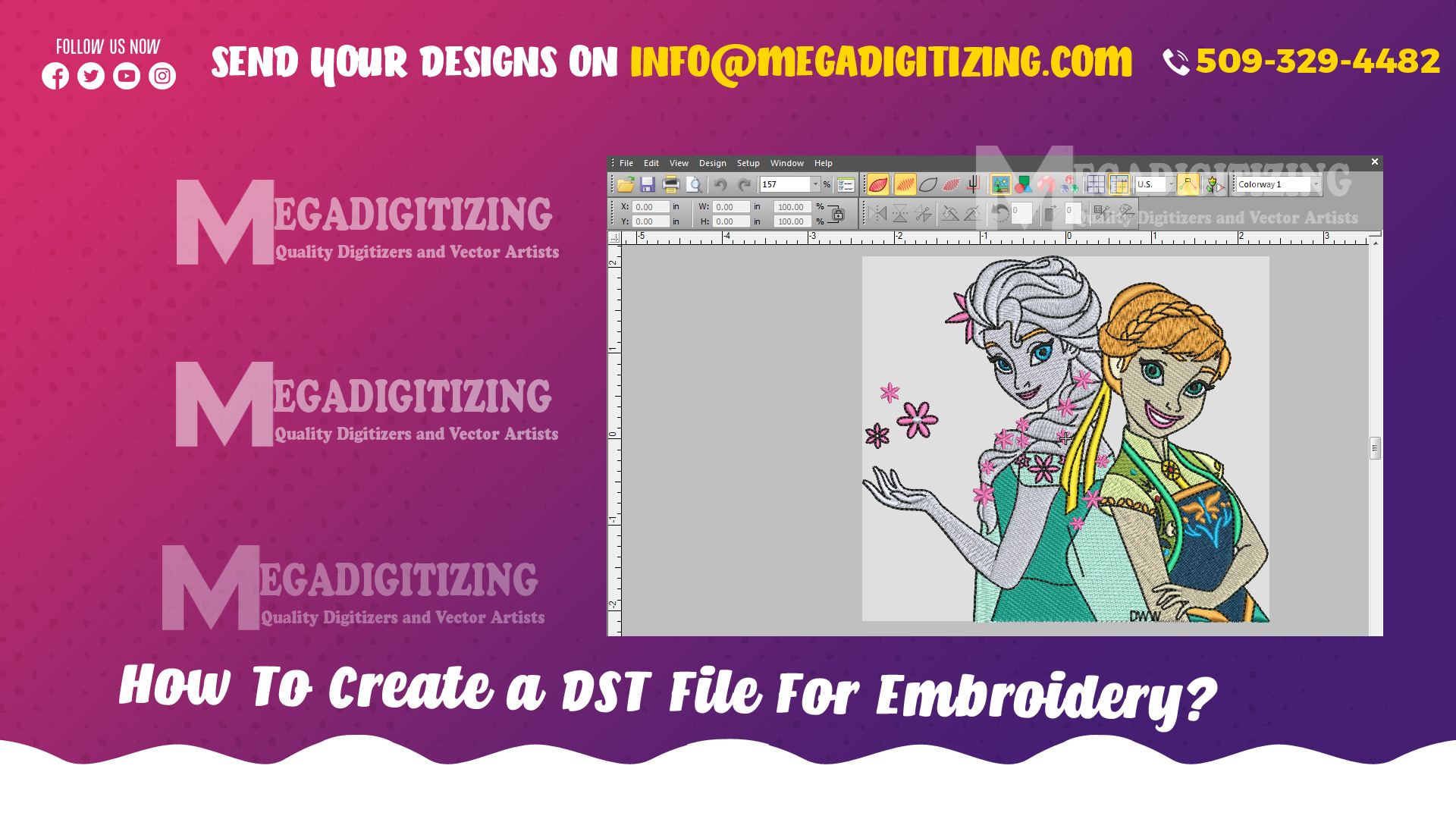 How To Create a DST File For Embroidery? Mega Digitizing