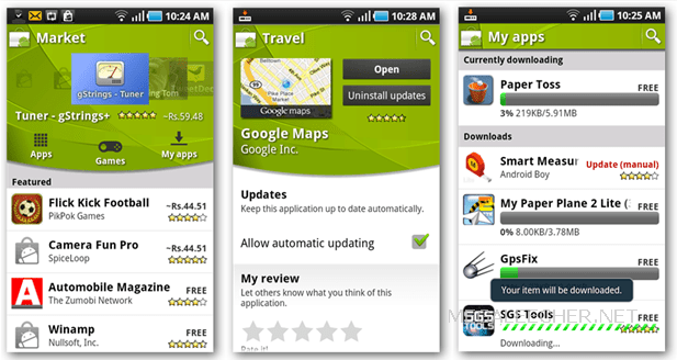 Install New Android Market (apk) Application v 3.0.26