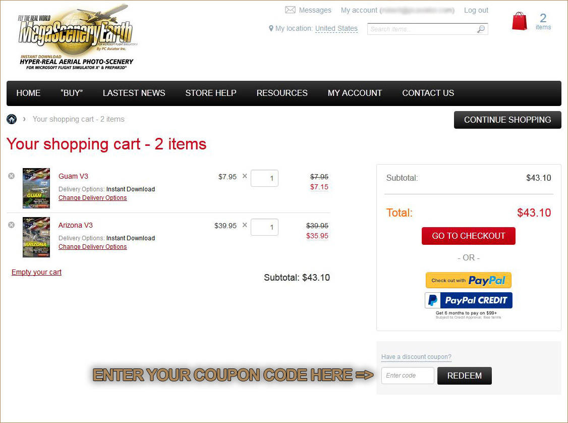 MegaSceneryEarth > How To Redeem A Coupon