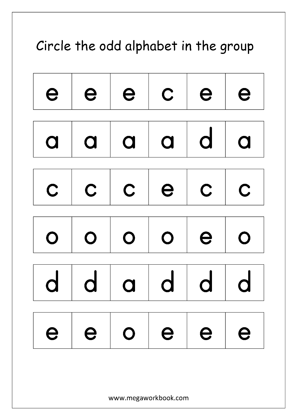 Free English Worksheets Confusing Alphabets MegaWorkbook