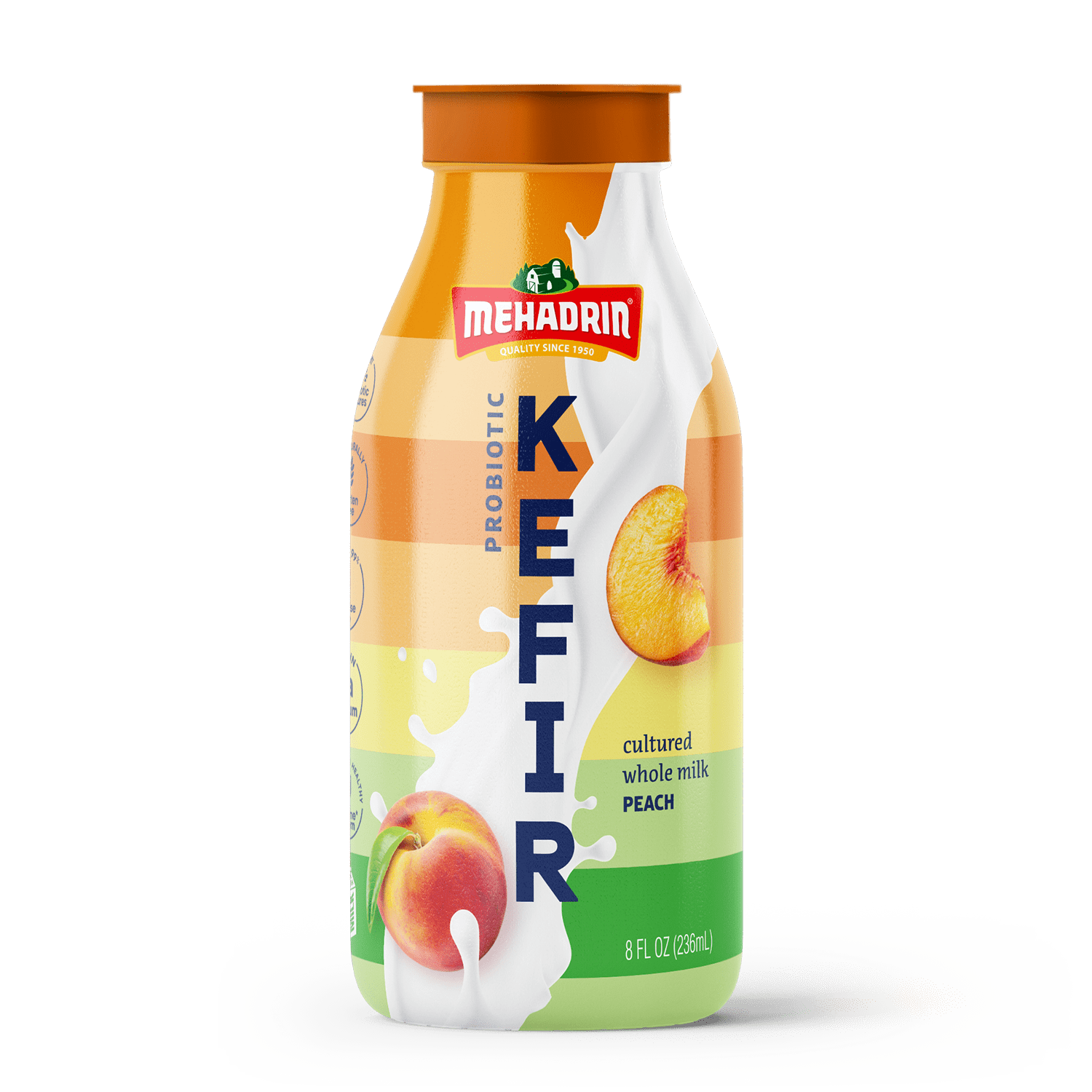 Kefir Peach Drink, 8 Oz. Mehadrin Dairy