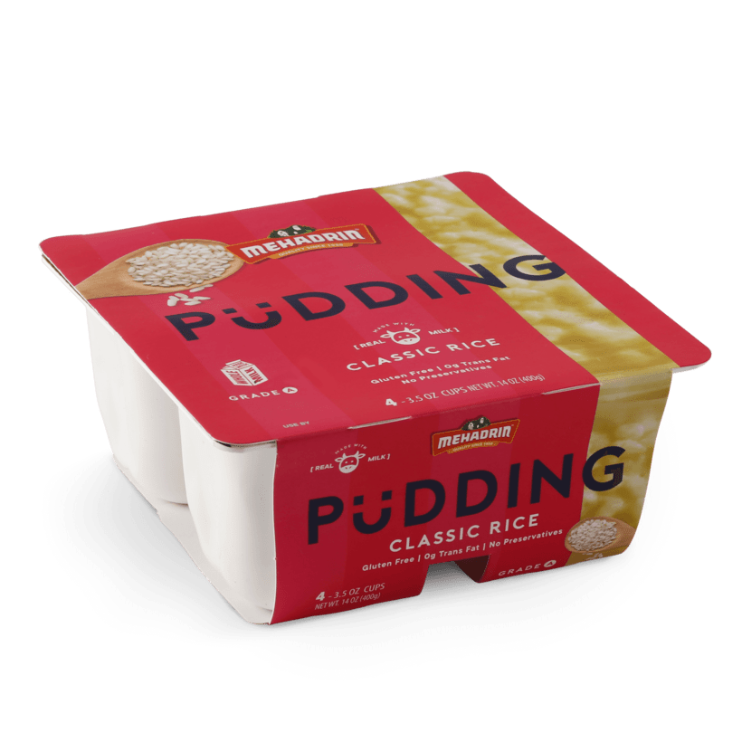 Rice Pudding, 4 Pack / 3.5 Oz. Mehadrin Dairy