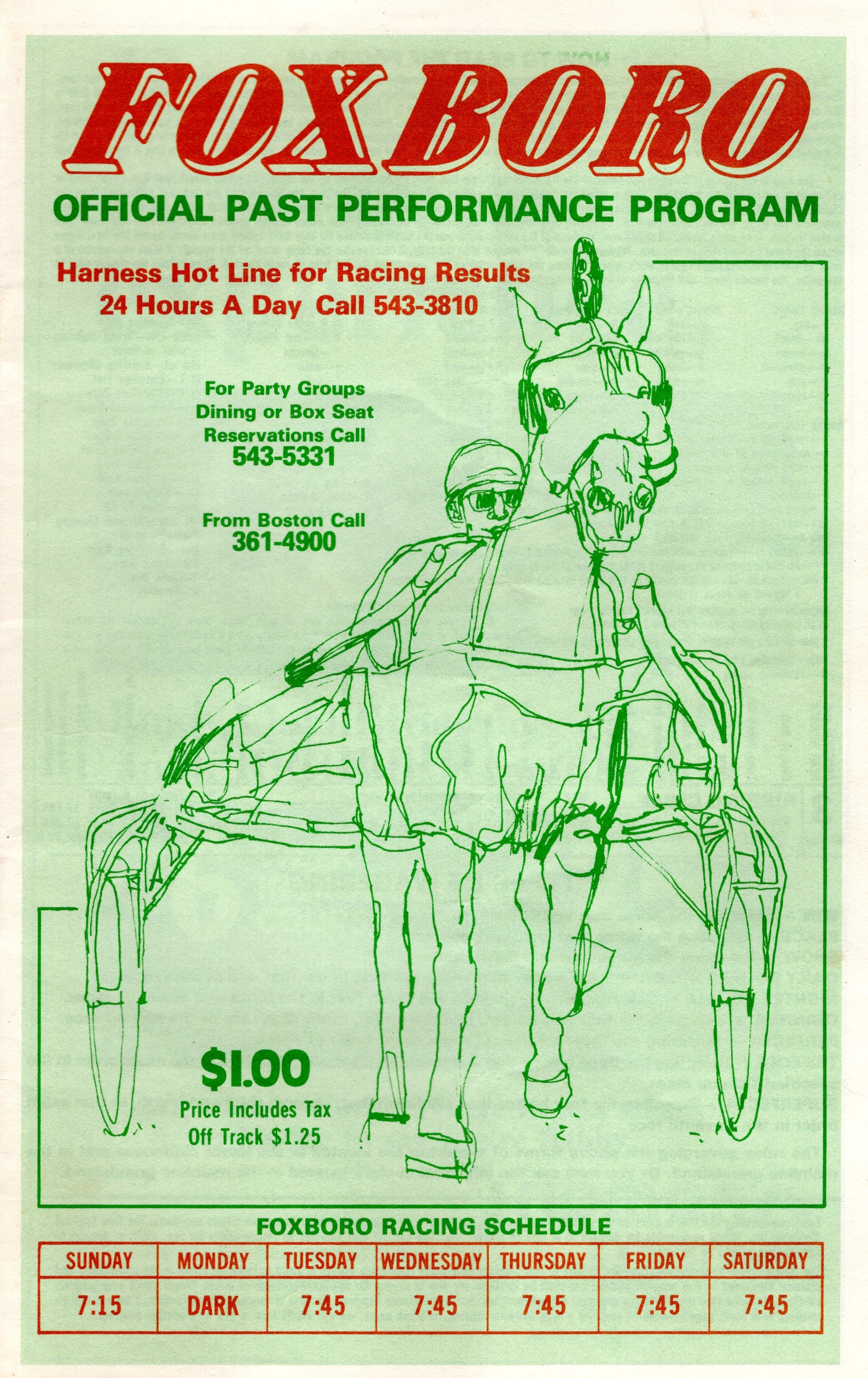 Foxboro Raceway Program Covers