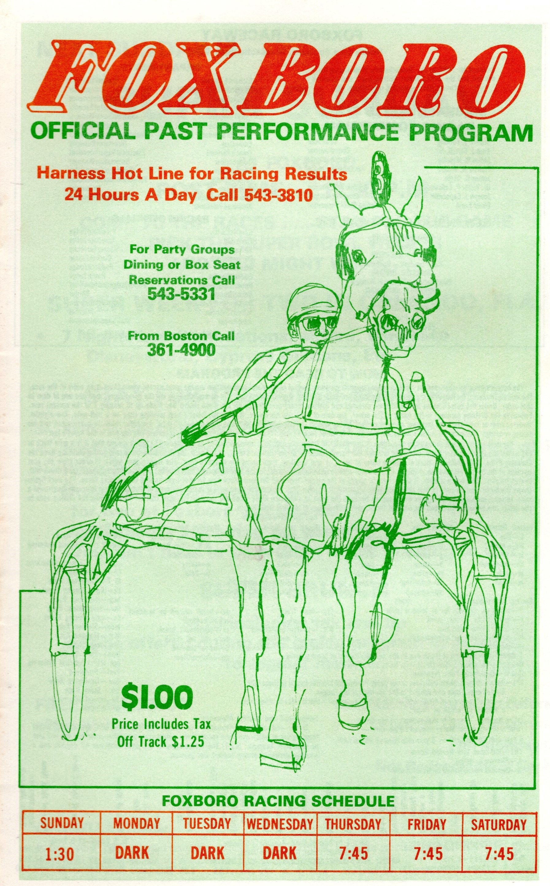 Foxboro Raceway Program Covers