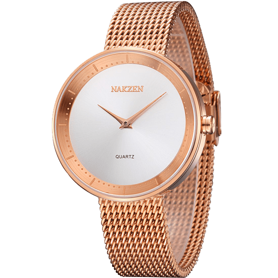 316L mesh steel band mens watch
