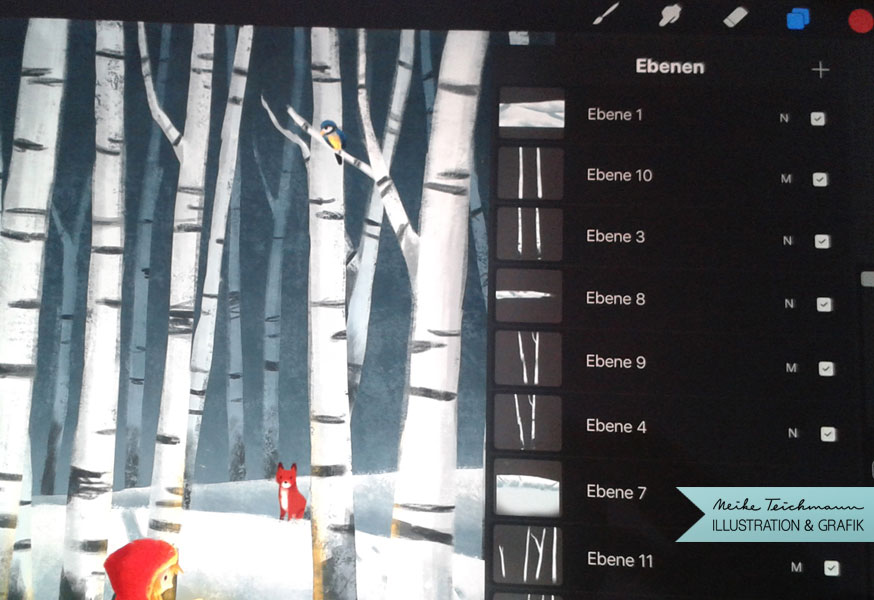 Arbeiten mit Procreate am iPad Meike Teichmann