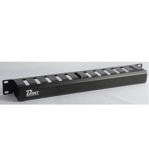 19"1U METAL CABLE MANAGEMENT PANEL DUCT TYPE WITH METAL COVER BLACK