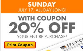 Big Lots: Save 20% off your entire purchase!