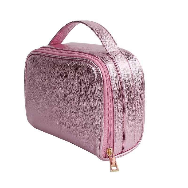 Rose Gold PU bag Cosmetic prganizer Professional fashion makeuo bag for