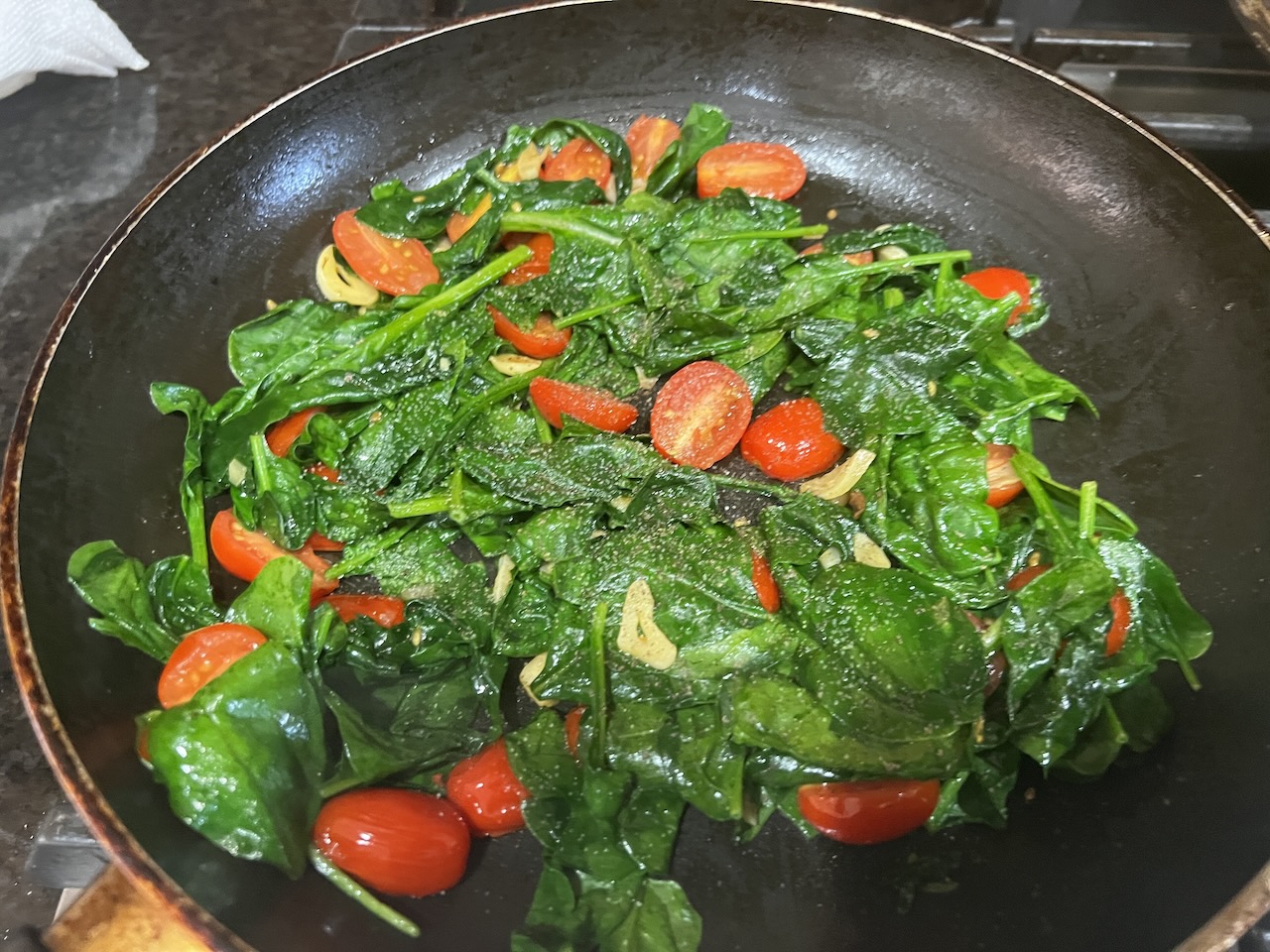 Sautéed SpinachMushroom Salad Mellow Masala