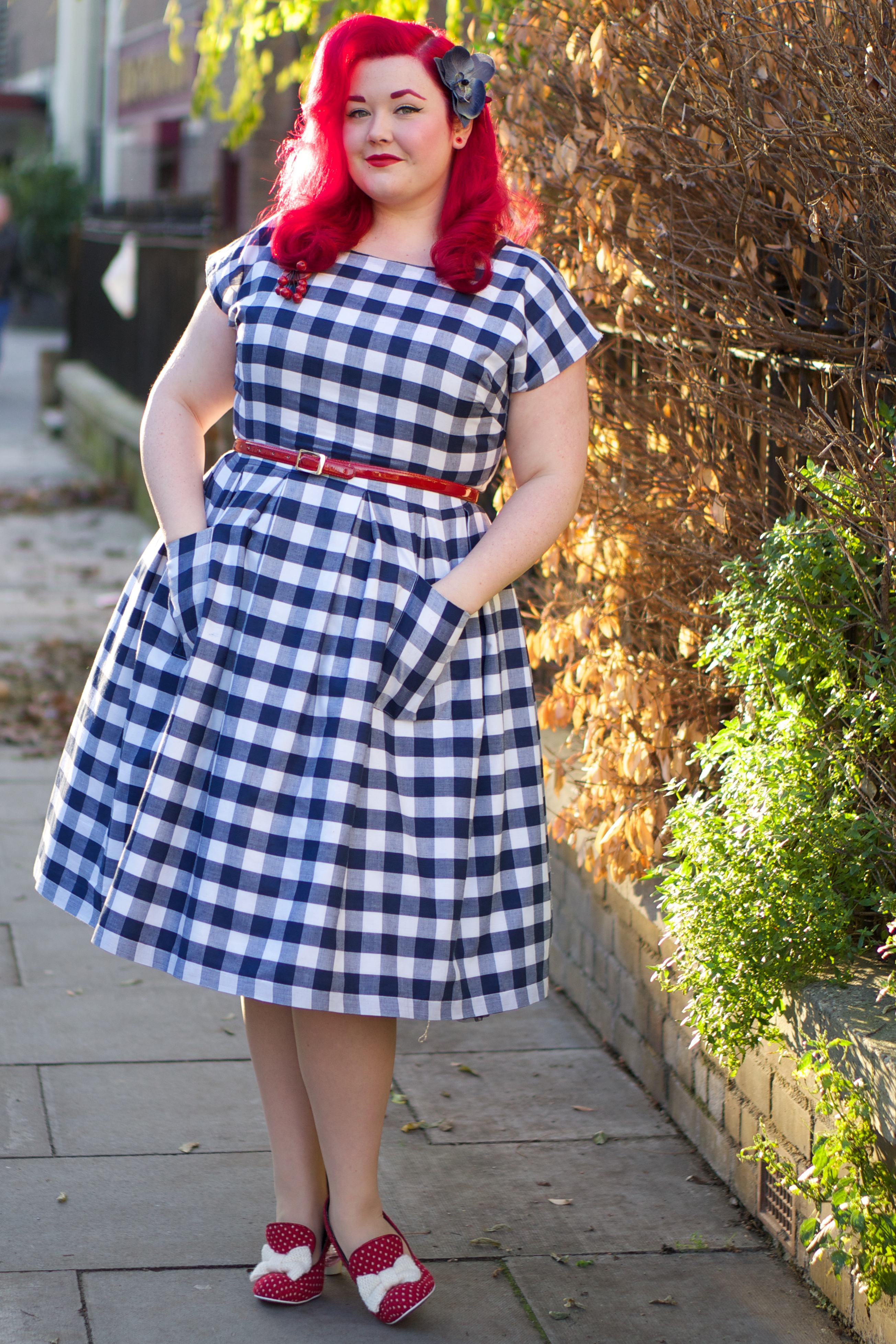 melody mae navy gingham dress