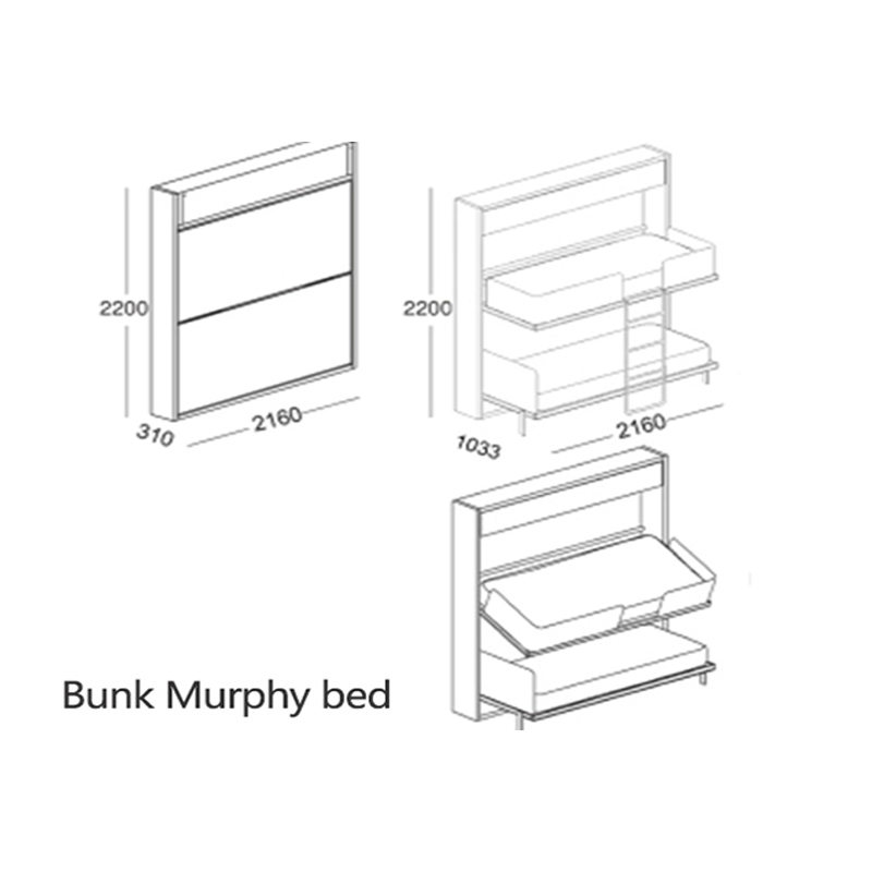Folding Bunk Bed with Desk Wardrobe To Fold and Create Extra Space in