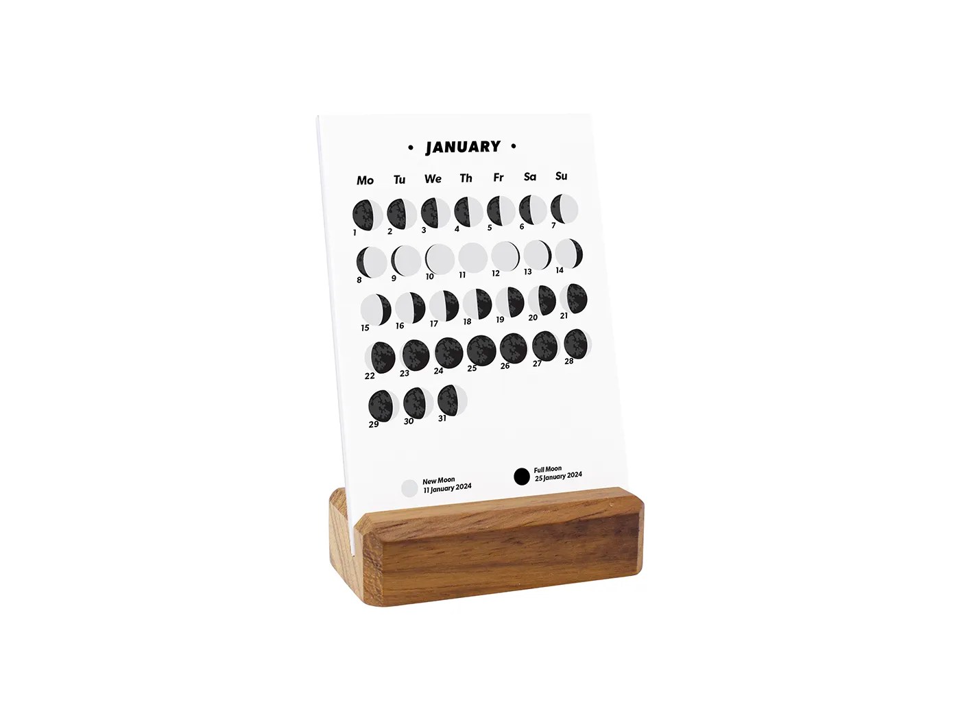 2024 Desk Calendar with Lunar Phases MeloPrints