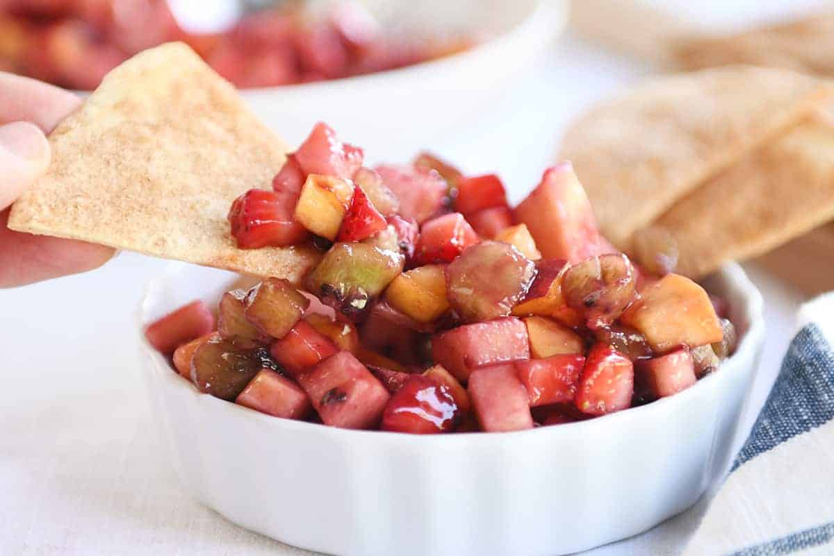 Fruit Salsa with Baked Cinnamon Tortilla Chips Mel's Kitchen Cafe