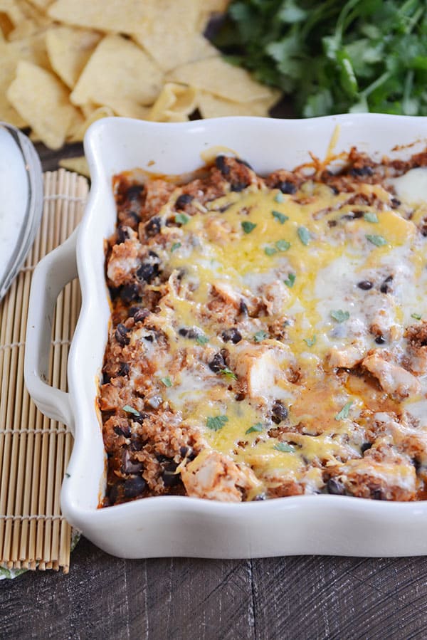 Quick and Easy Cheesy Black Bean Quinoa Bake Mel's Kitchen Cafe