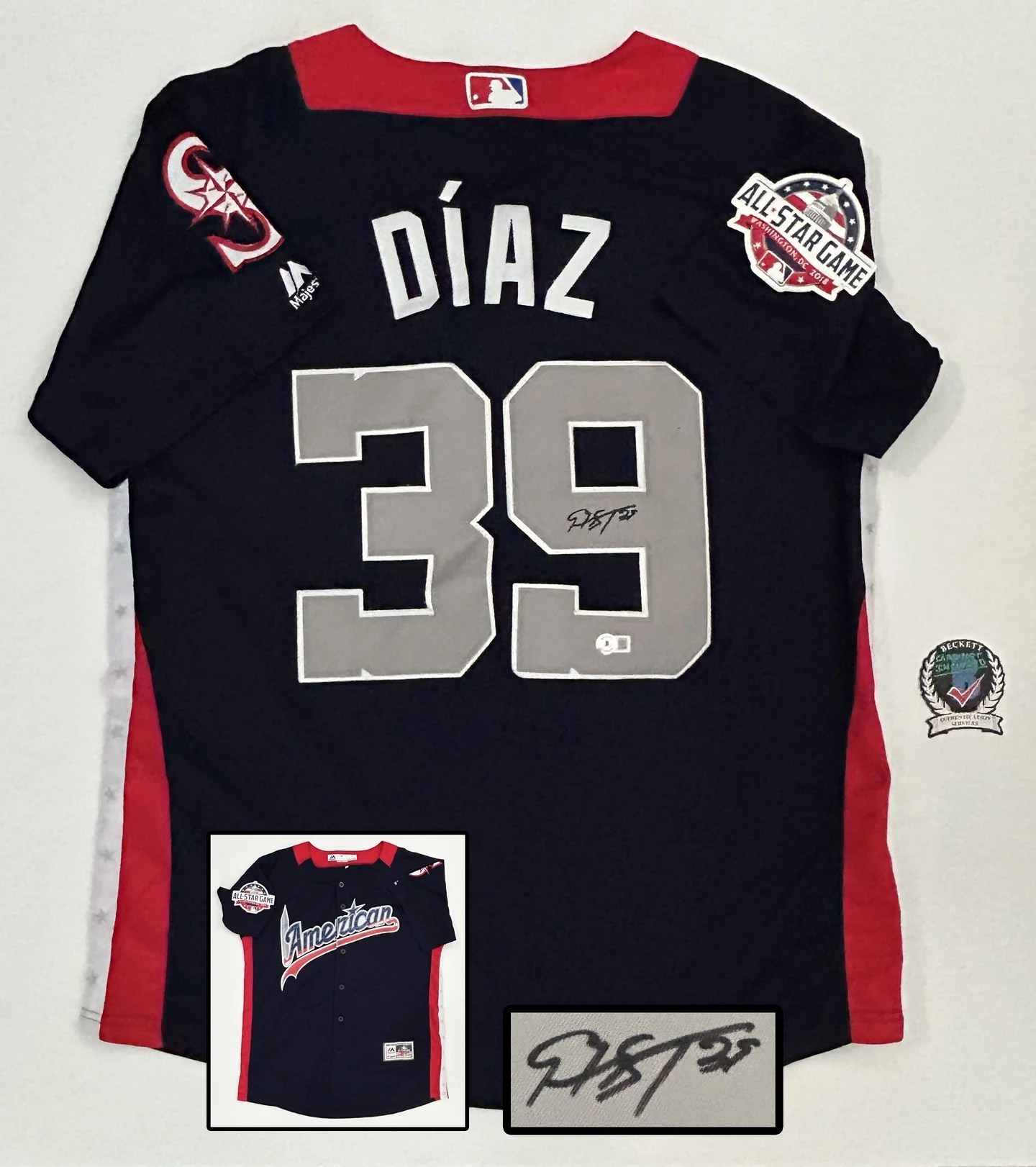 Edwin Diaz Signed Jersey 2022 All Star Seattle Mariners Beckett BAS