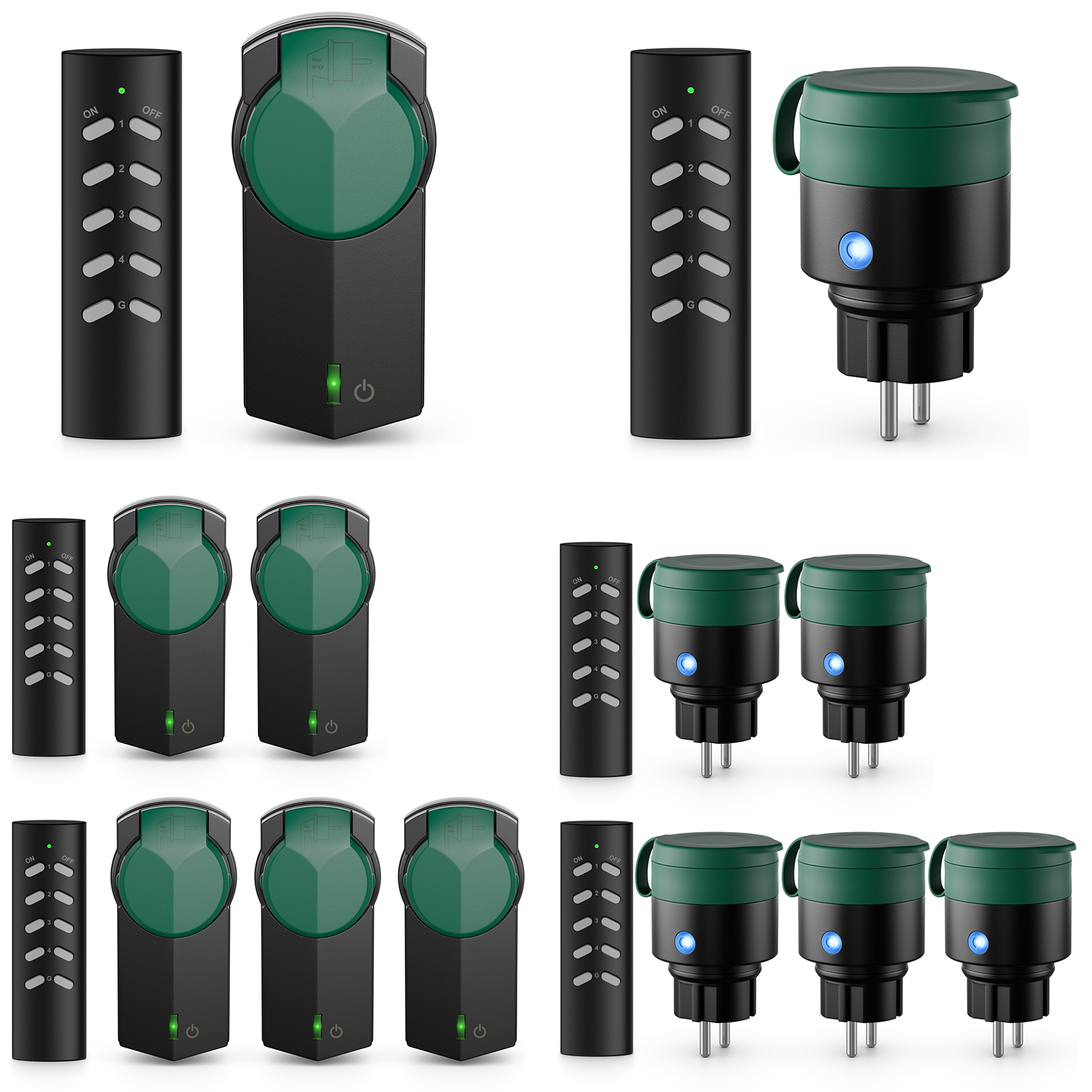 Außen Funksteckdosen Set Outdoor Funk Steckdose Kit Funkschalter