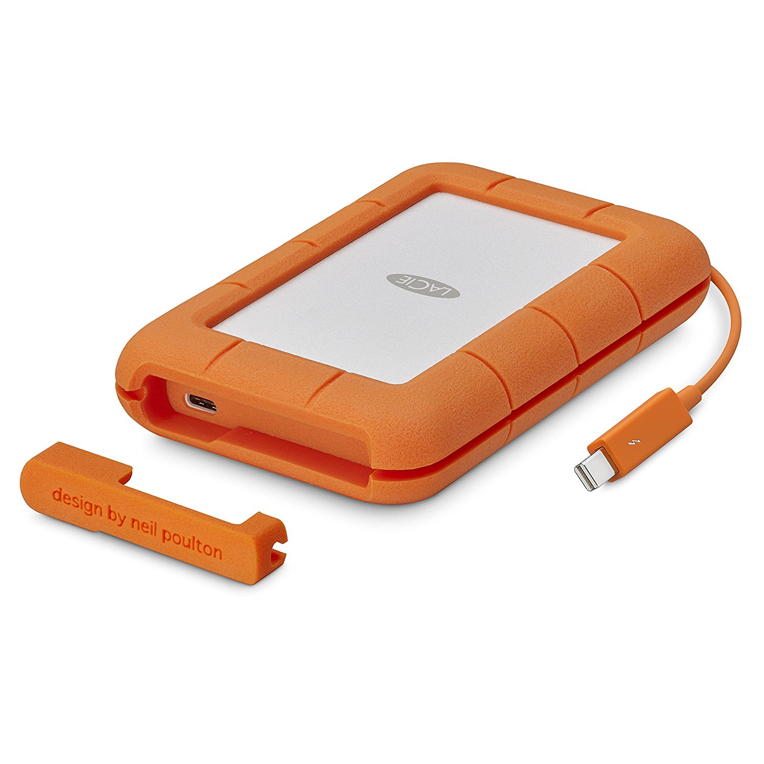 2TB LaCie Rugged Thunderbolt USBC External Hard Drive Orange
