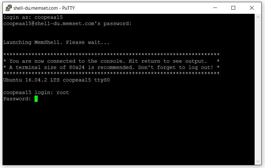 Using PuTTY on Windows Documentation Memset