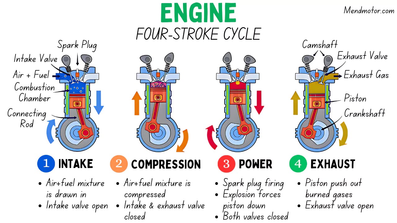 What is a Four-Stroke Engine?- Parts, And Working