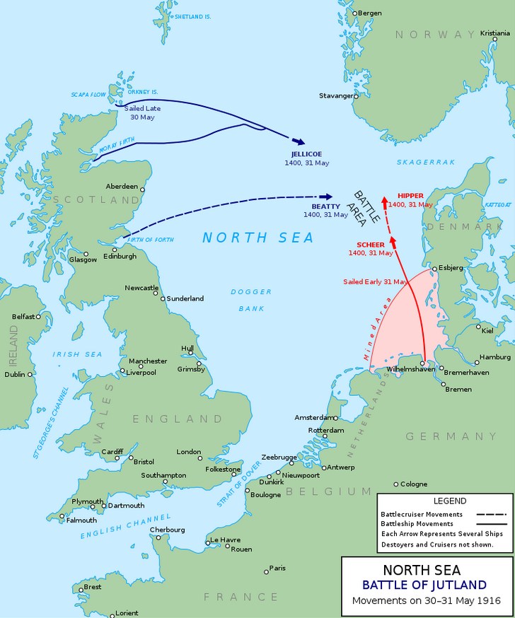 Denemarken Kaart Jutland Battle The Battle of Jutland Men Of The West