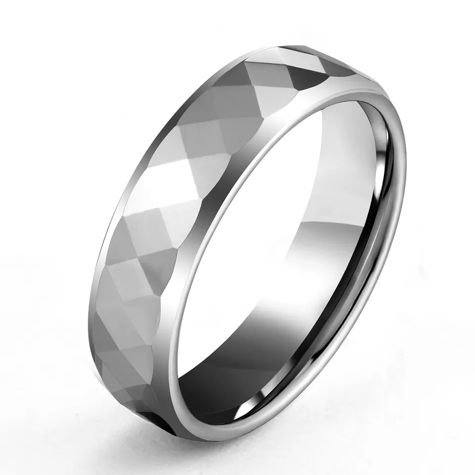 China wholesale tungsten carbide rings 6mm Silver for men women