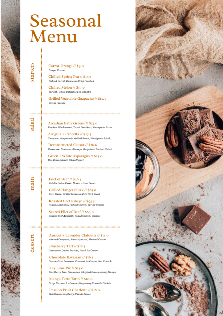 Seasonal Menu for Restaurants Meaning and Examples