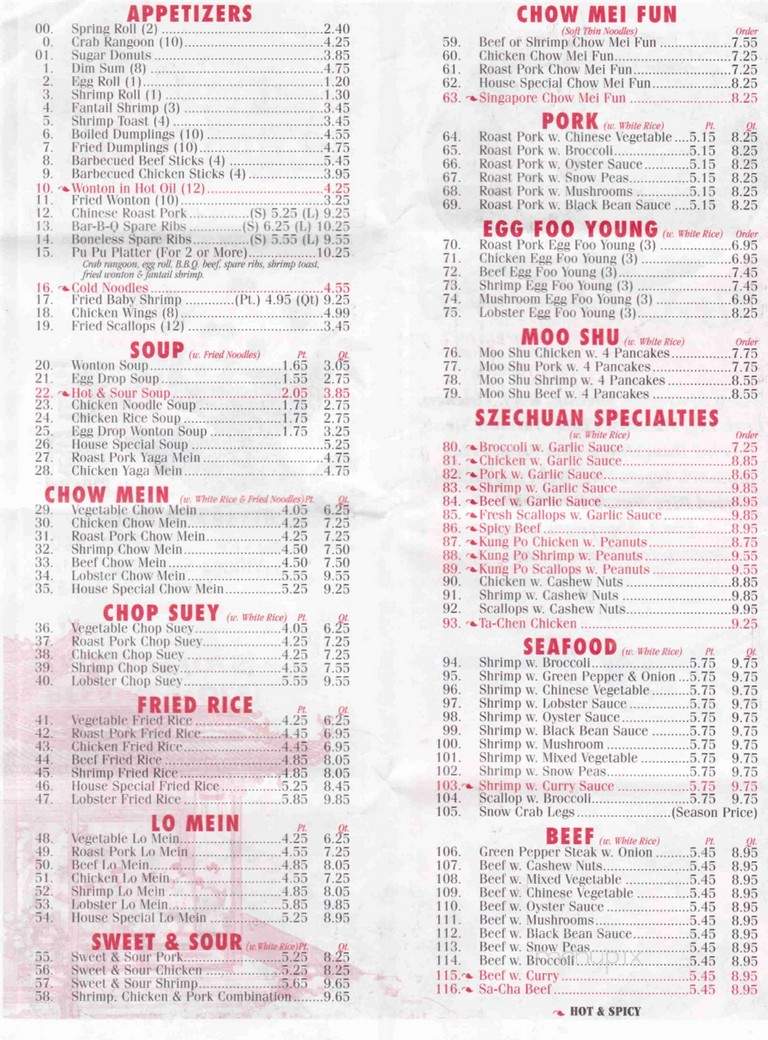Menu of Spring Garden China Buffet in Hamlin, PA 18427