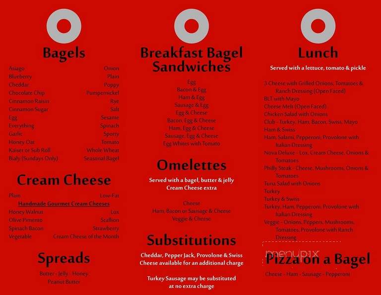 Menu of Best Bagels In Town in Knoxville, TN 37923