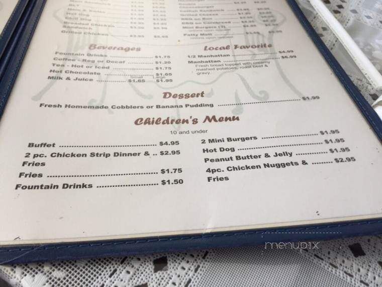 Menu of Watermill Restaurant in Cave City, KY 42127