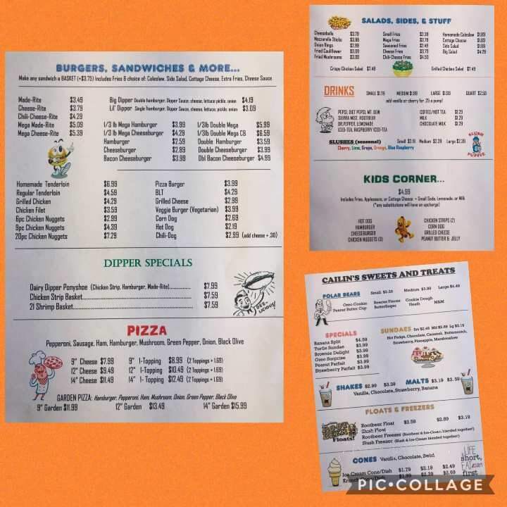 Menu of Dairy Dipper in Astoria, IL 61501