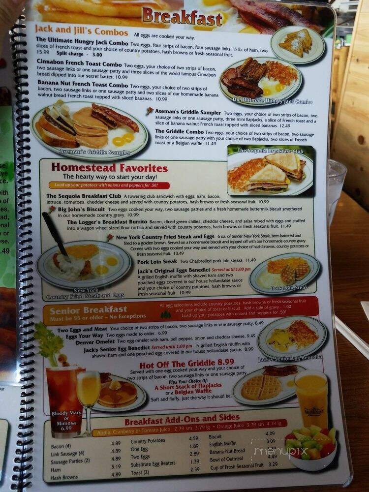 Online Menu of Lumberjacks Restaurant, Susanville, CA