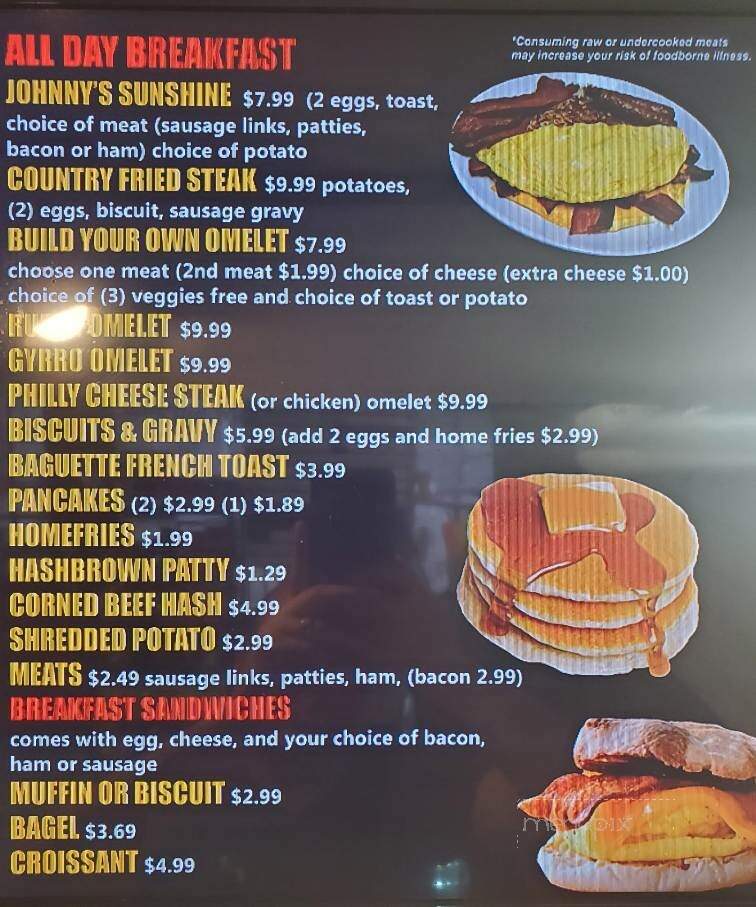 Online Menu of Johnny's Grill & Pizzeria, Newbury, OH