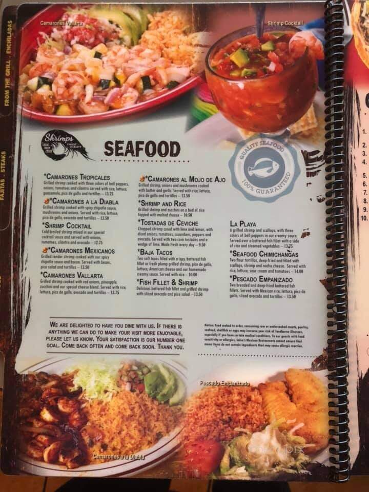 Menu of Salsa's Mexican Cafe in Lusby, MD 20657